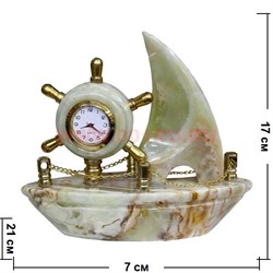 Часы из оникса "Парусник" 17 см (8 дюймов) - фото 84298