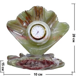 Часы из оникса "Ракушка на камне" 12 см (5 дюймов) - фото 84324