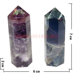 Кристалл 7 см из флюорита 6-гранный (2 цвета) - фото 84478