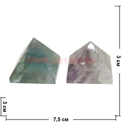 Пирамида из флюорита (2 цвета) малая 3 см - фото 84483