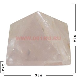 Пирамида из розового кварца малая 3 см - фото 84487