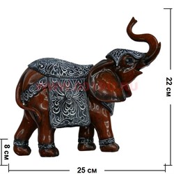 Слон с попоной 22 см, полистоун - фото 85094