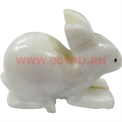 Кролик из белого оникса 11 см (4 дюйма) - фото 85304