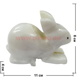 Кролик из белого оникса 11 см (4 дюйма) - фото 85305