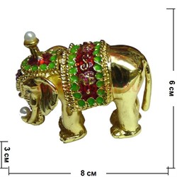 Шкатулка со стразами "Слон с жемчужиной" - фото 85710