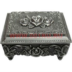 Шкатулка мельхиор прямоугольная "Розы" (716) - фото 85953