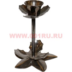 Подсвечник из латуни "листок" 13 см (Индия) - фото 86580