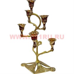 Подсвечник на 6 свечей 29 см из латуни (Индия) - фото 86657