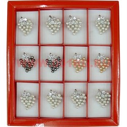 Брошь из речного жемчуга (перламутр, мельхиор) цена за 12 шт - фото 87029