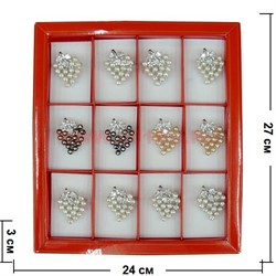 Брошь из речного жемчуга (перламутр, мельхиор) цена за 12 шт - фото 87030