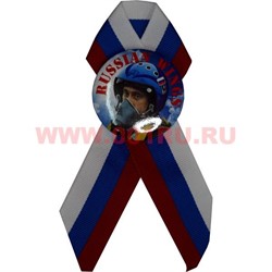 Значок с лентой РФ триколор «Russia Wings» Путин летчик - фото 87596