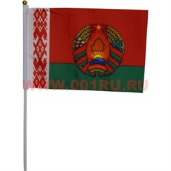 Флаг РБ Беларусь с гербом 16х24 см (12 шт/бл) - фото 87689