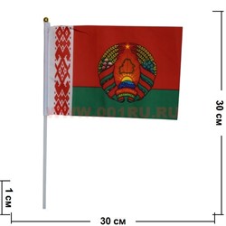 Флаг РБ Беларусь с гербом 20х30 см (12 шт/бл) - фото 87708