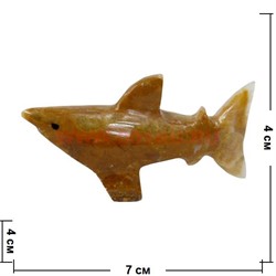 Акула 6-7 см из оникса (2,5 дюйма) - фото 89311