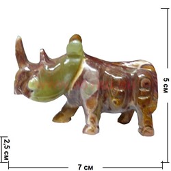 Носорог из оникса 7 см (3 дюйма) - фото 89459