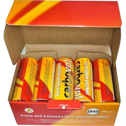 Уголь для кальяна Carbovol 40 мм 100 шт (Россия) - фото 89485