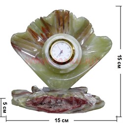 Часы из оникса "Ракушка на камне" 15 см (6 дюймов) - фото 89661