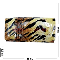 Кошелек женский Frandiane на кнопке, лак "под тигра" - фото 90113