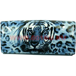 Кошелек женский Gesi с тиграми, лак, кнопка - фото 90119