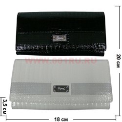 Кошелек женский Capri, кнопка, лак, цвета миксом - фото 90144