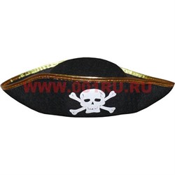 Шляпа пиратская с черепом - фото 91644