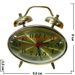 Часы будильник механические овальные - фото 92827