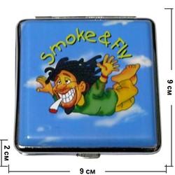 Портсигар на 20 сигарет "Растаманы" рисунки в ассортименте - фото 92971