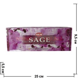 Благовония HEM Sage (Шалфей) 6 шт/уп, цена за уп - фото 93368