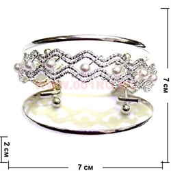 Браслет "Металл и жемчуг ", цена за 12 шт/уп - фото 93404