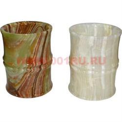 Ваза (карандашница) из оникса "бамбук" 10 см (2,5х4) - фото 93574