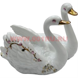 Фарфор, лебеди со стразами 14см - фото 93596