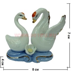 Два лебедя со стразами мини, фарфор - фото 93661