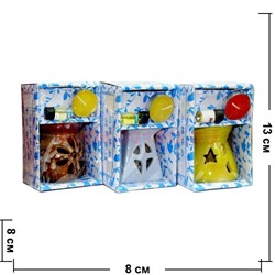 Набор:аромалампа малая резная+масло+свеча, цвета и модели миксом - фото 93774