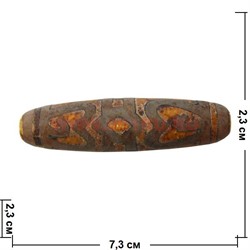 Бусина Дзи "узор" 7,3 см - фото 94148