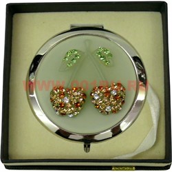 Зеркало косметическое, карманное со стразами  (Z-1354) - фото 94228