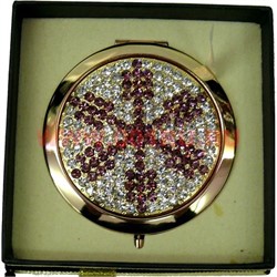 Зеркало косметическое, карманное со стразами  (Z-1372) - фото 94259