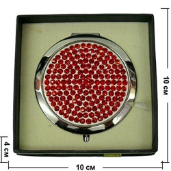 Зеркало косметическое, карманное со стразами  (Z-1373) - фото 94268