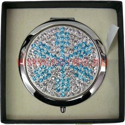 Зеркало косметическое, карманное со стразами  (Z-1376) - фото 94290