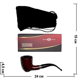 Трубка курительная (пластик, металл) с чехлом в коробочке - фото 95073