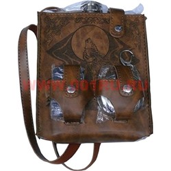 Набор "Волк" в сумочке: фляжка, зажигалка, раскладной стаканчик - фото 95371