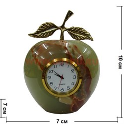 Часы «Яблоко» большие 10 см (3 дюйма) из оникса - фото 95596