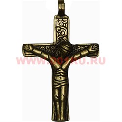 Подвеска "Крест с Иисусом" из латуни (Индия) 7,6 см - фото 95625