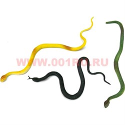 Змея резиновая цветная малая 70 см 10 шт/упаковка - фото 95680