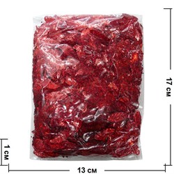 Пайетки "лист" крупный "красный" цена за уп из 100 гр - фото 95911