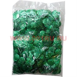 Пайетки "ракушки" зеленые цена за уп из 100 гр - фото 95985
