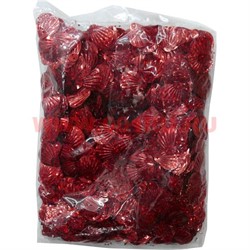 Пайетки "ракушки" ярко-красные цена за уп из 100 гр - фото 96008