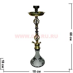 Кальян на 1 трубку "завитый" (Pharaon, Ager)с кристаллами (68 см высота) - фото 96165