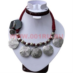 Набор "колье+серьги" цвета в ассортименте (Индия) - фото 96404
