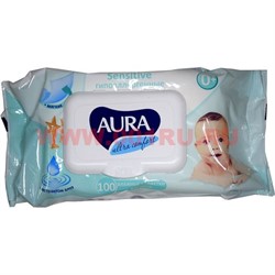 Влажные салфетки AURA для детей 100 шт с экстрактом алоэ - фото 96477