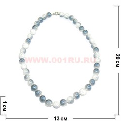 Бусы из кварца размер 10 серо-голубой цвет - фото 96914